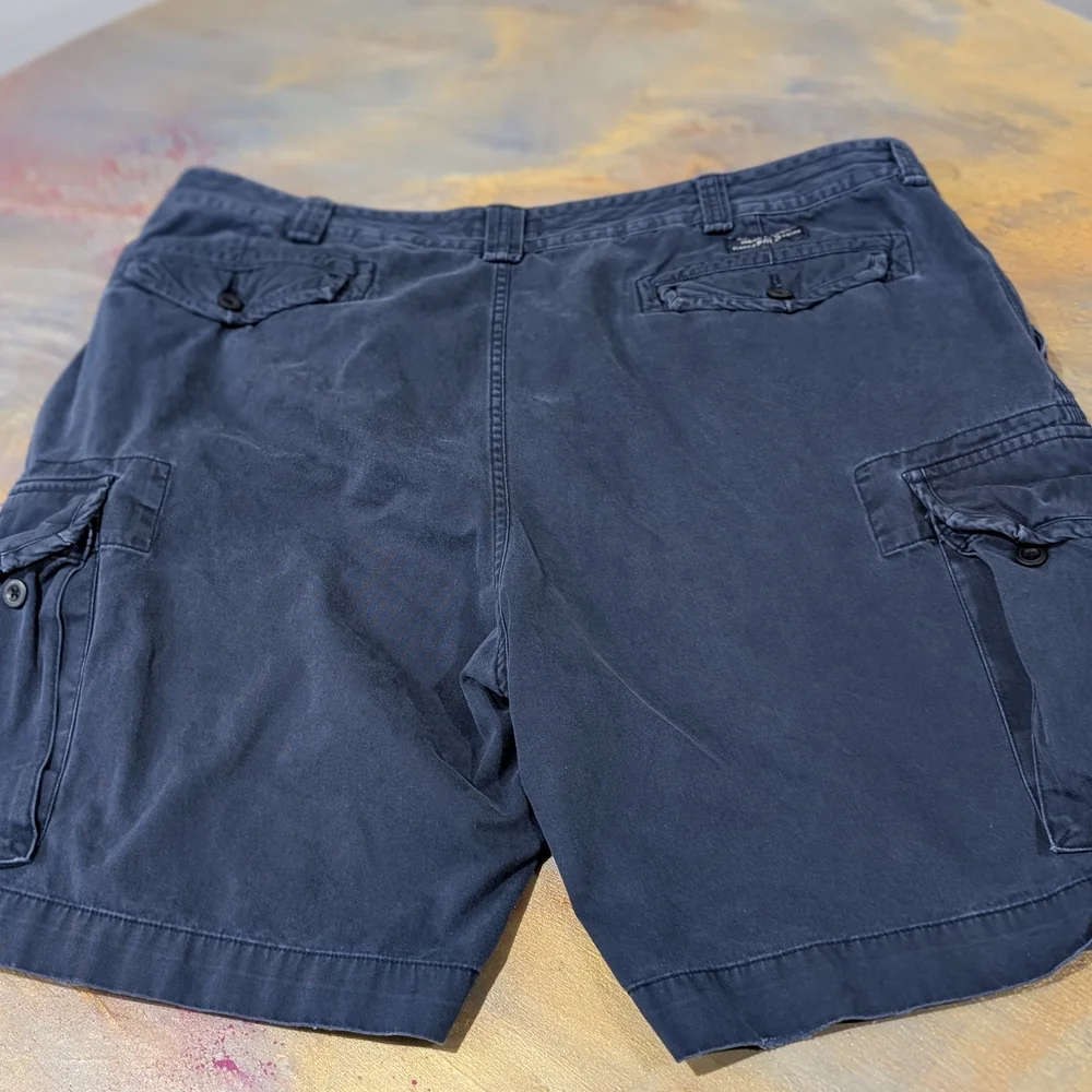 Y2K Polo Ralph Lauren Navy Blue Classic Polo Chino Utility Cargo Shorts Size 46B